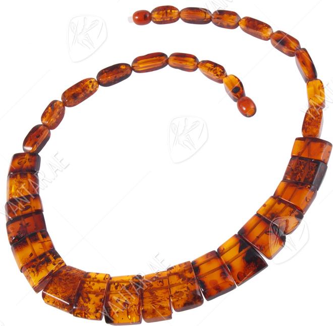 Beads made of dark amber stones