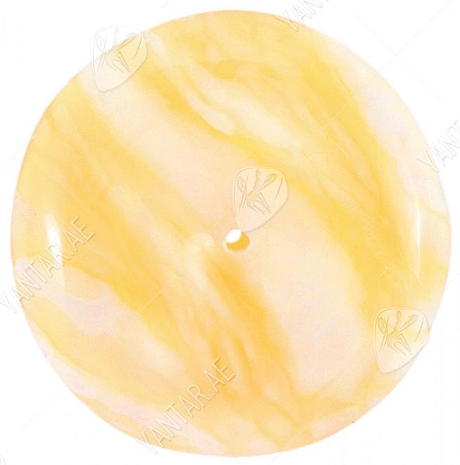Polished amber pendant with texture