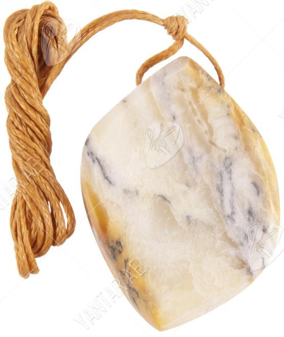 Amber polished pendant (medicinal) with natural marbled coloring