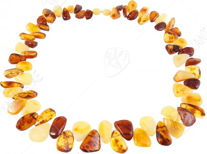 Amber beads made of multi-colored stones