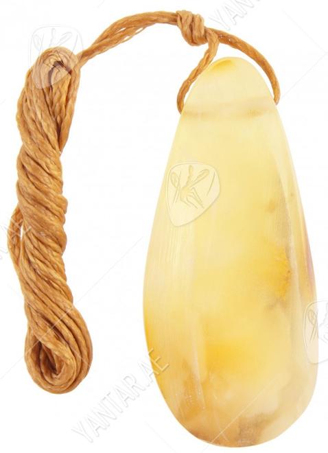 Amber polished drop-shaped pendant (medicinal)