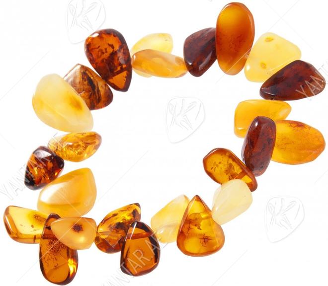 Amber bracelet made of multi-colored stones