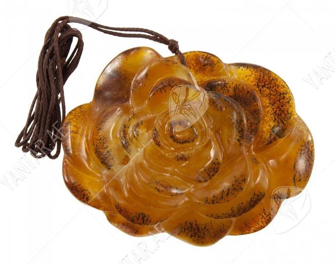 Pendant "Lotus" on a wax cord