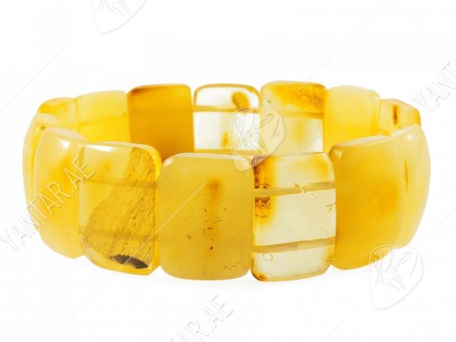 Bracelet made of figured amber stones