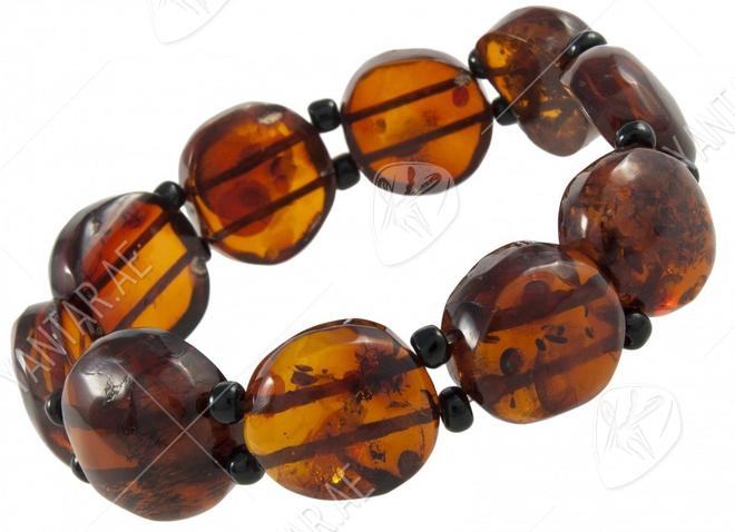 Bracelet made of dark amber stones