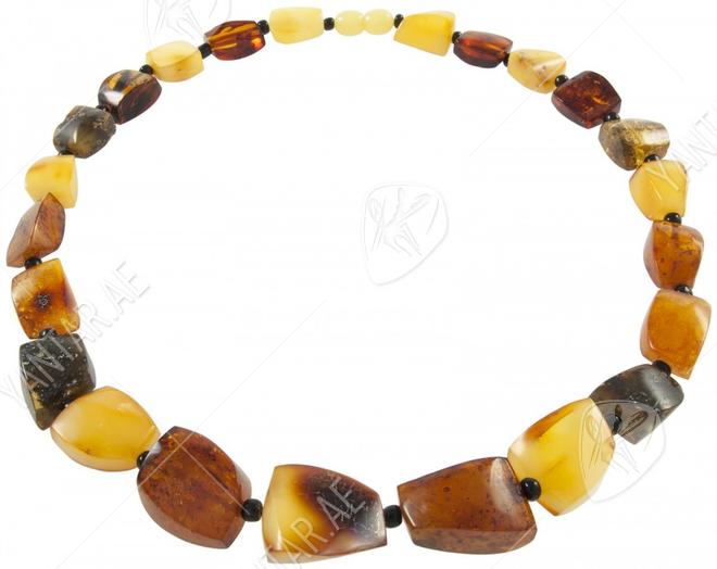 Beads made of multi-colored amber stones