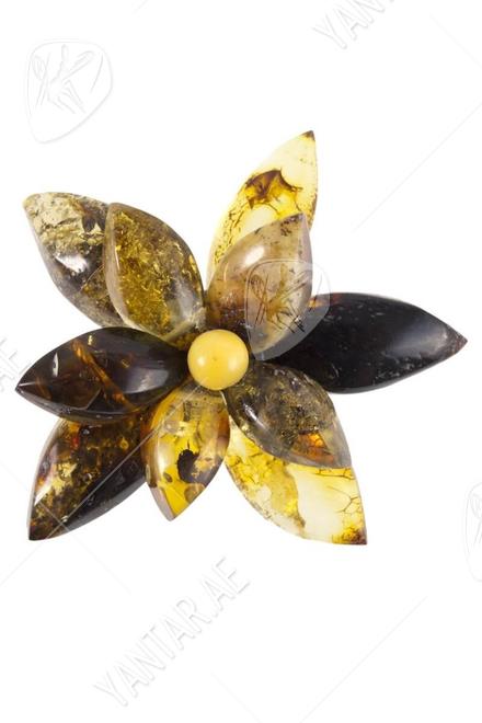 Brooch "Amber Flower"