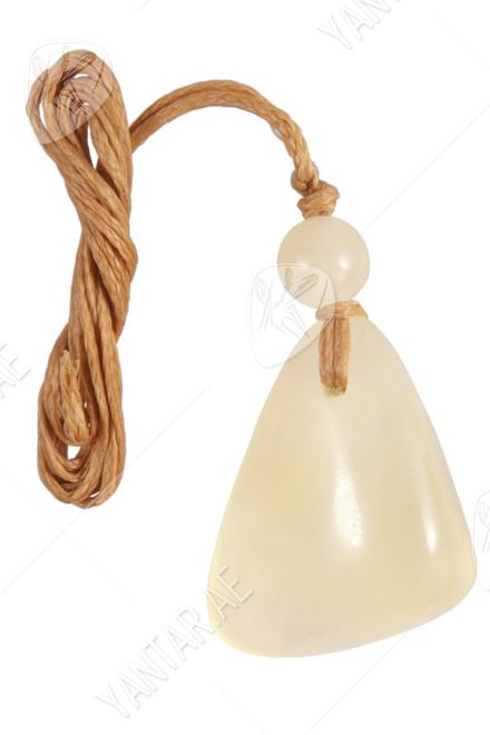Triangular-shaped pendant with an amber ball