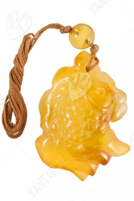Amber pendant "Goldfish"