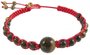 Amulet beads with a red thread and greenish amber balls
