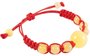 Amulet bracelet with red thread and light amber balls