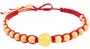 Amulet beads with red thread and light amber balls