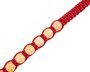 Amulet beads with red thread and light amber balls