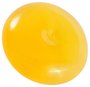 Donut pendant made of polished amber in a rich honey color
