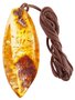 Polished amber stone pendant