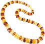 Beads made of multi-colored amber donut stones