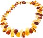 Amber beads made of multi-colored stones