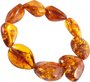 Bracelet made of amber stones in the shape of a heart and a drop