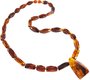 Amber beads with a large pendant stone