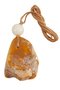 Amber stone pendant on a waxed thread