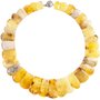 Beads made of flat amber stones