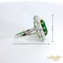 Artificial Emerald and Diamond Ring