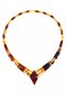 Beads made of figured amber stones (with a dark diamond-shaped center)