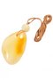 Pendant made of polished amber stone and amber ball