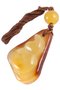 Amber pendant on waxed thread “Shell”