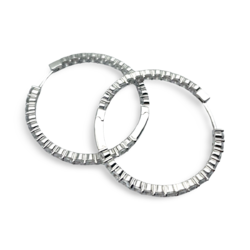 Silver ring earrings with zircons
