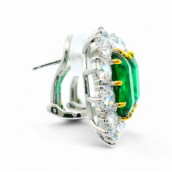 Artificial Emerald and Diamond Earrings