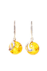 Silver earrings with amber “Gayana”