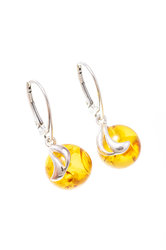 Silver earrings with amber “Gayana”