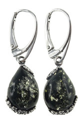 Silver earrings with amber “Calli”