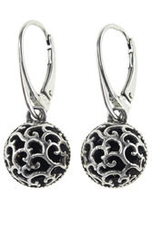 Earrings with amber and silver “Naomi”