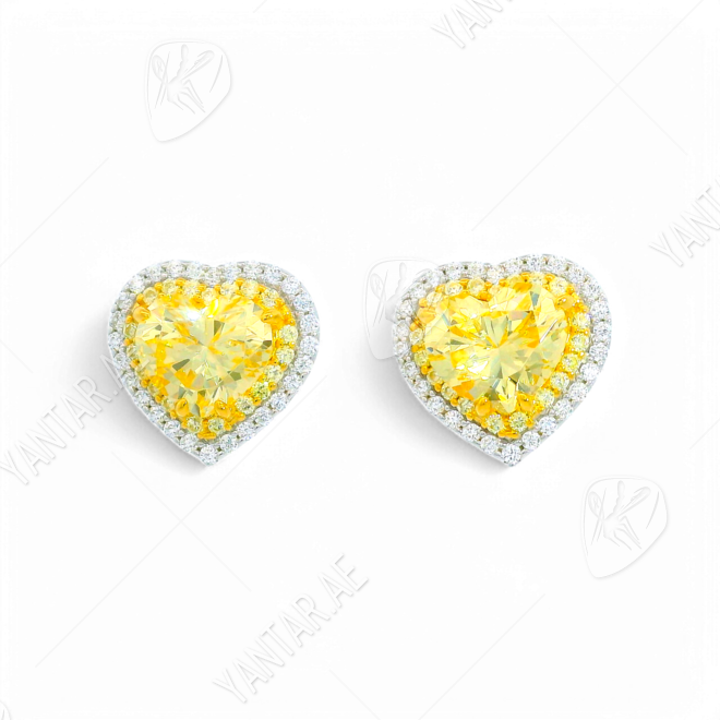Heart-Shaped Yellow Earrings