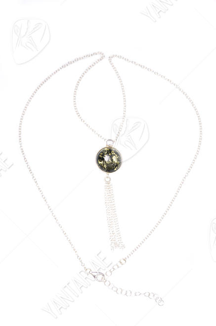 Silver necklace with amber “Giselle”