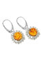 Silver earrings with amber “Dawn”