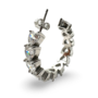 Silver Earrings Hearts with zircons