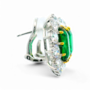 Artificial Emerald and Diamond Earrings
