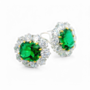 Artificial Emerald and Diamond Earrings
