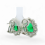 Artificial Emerald and Diamond Earrings