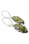 Earrings with amber stones in a silver frame “Cherry blossom”