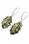 Earrings with amber stones in a silver frame “Cherry blossom”