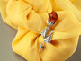 Silver brooch with amber “Amber Rose”