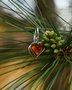 Silver earrings with amber "Hearts"