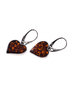 Silver earrings with amber "Hearts"