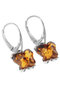 Silver earrings with amber “Butterflies”