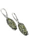 Silver earrings with amber cabochons “Matiola”