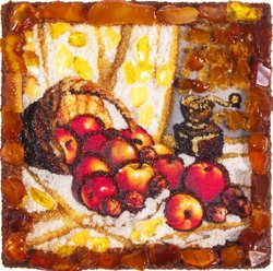 Souvenir magnet “Still life. Apples and nuts"